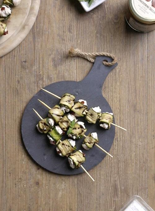 Spiedini di zucchine e formaggio spalmabile