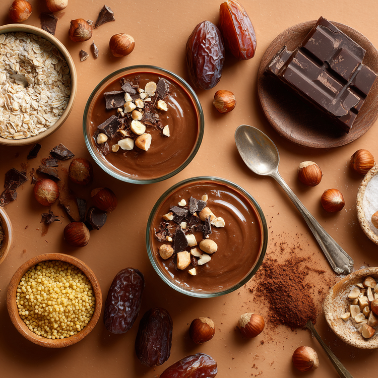 Budino di miglio al cioccolato con datteri