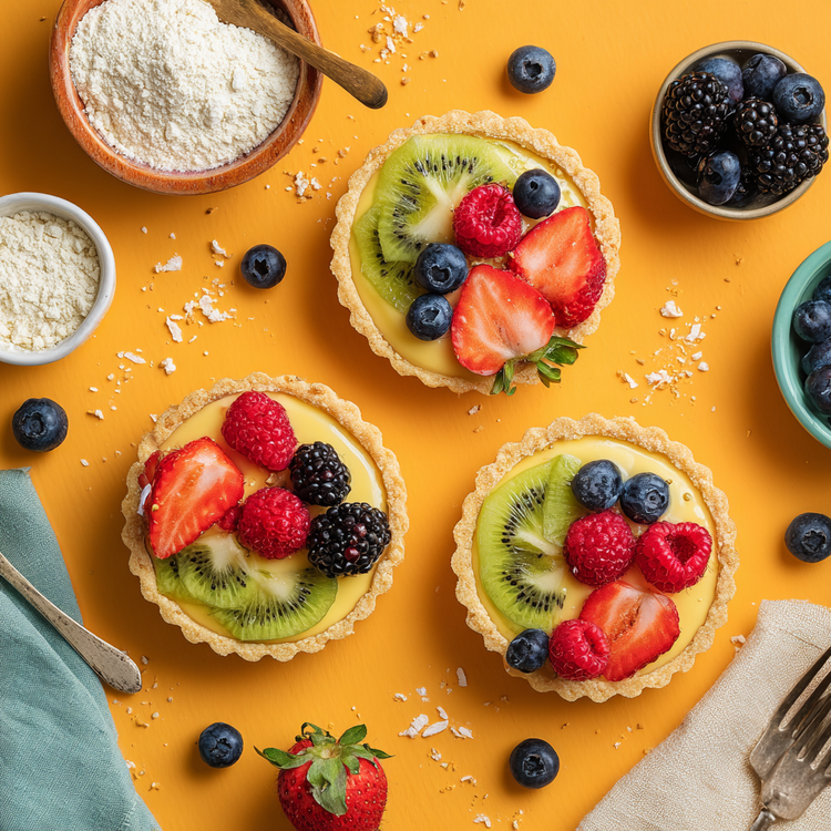 Tartellette con Crema Pasticcera Vegetale e Frutta Fresca