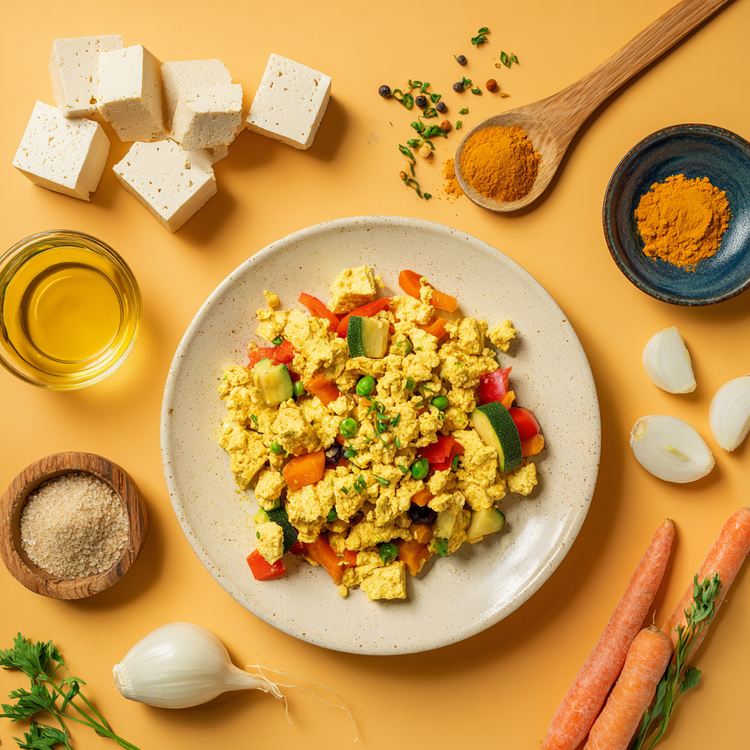 Tofu Strapazzato con Verdure Saltate e Curcuma