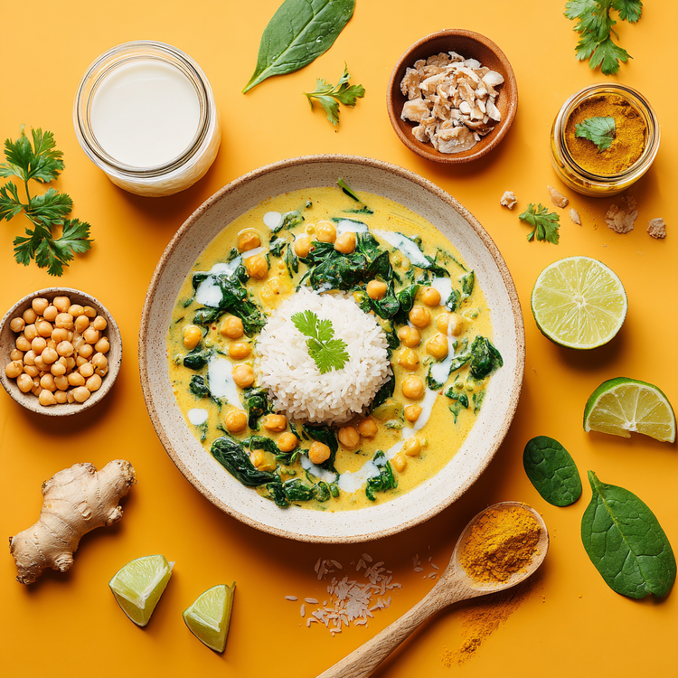 Curry Veloce di Ceci e Spinaci al Latte di Cocco